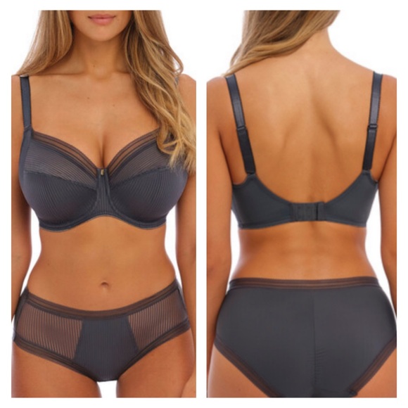 NEW Fantasie 32I Fusion Full Cup Side Support Dark Gray Underwire Bra NWT - Picture 1 of 7